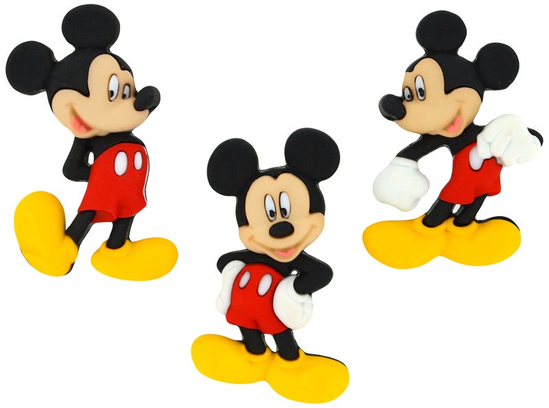 Dress It Up Disney Mickey Mouse Buttons - Black, Resin, 3 Pcs, 1 3/8 Inch